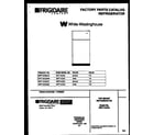 White-Westinghouse WRT14CGAD0 cover page diagram