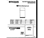 White-Westinghouse WRT17NRBW1 cover page diagram