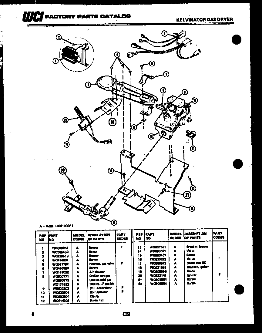 BURNER, IGNITER AND VALVE