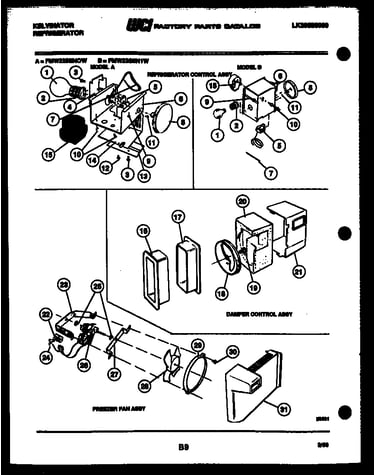 Refrigerator control assembly, damper control assembly and f