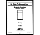 Kelvinator TPK180EN1T cover page diagram