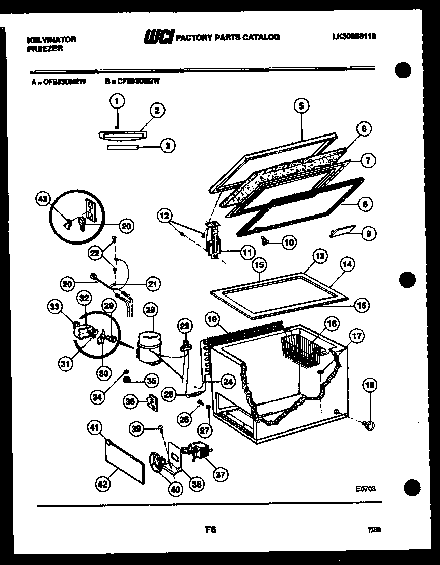 Chest freezer parts
