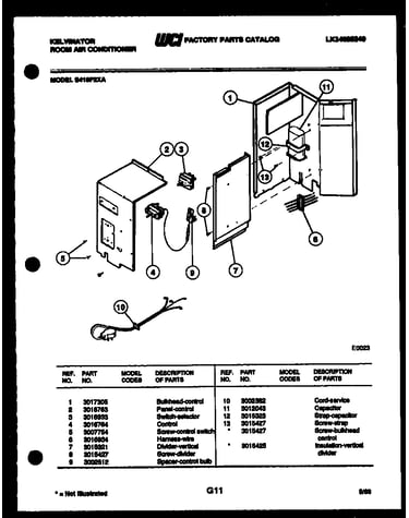 Cabinet and installation parts