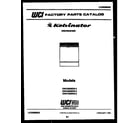 Kelvinator DWU2005DR2 cover sheet diagram