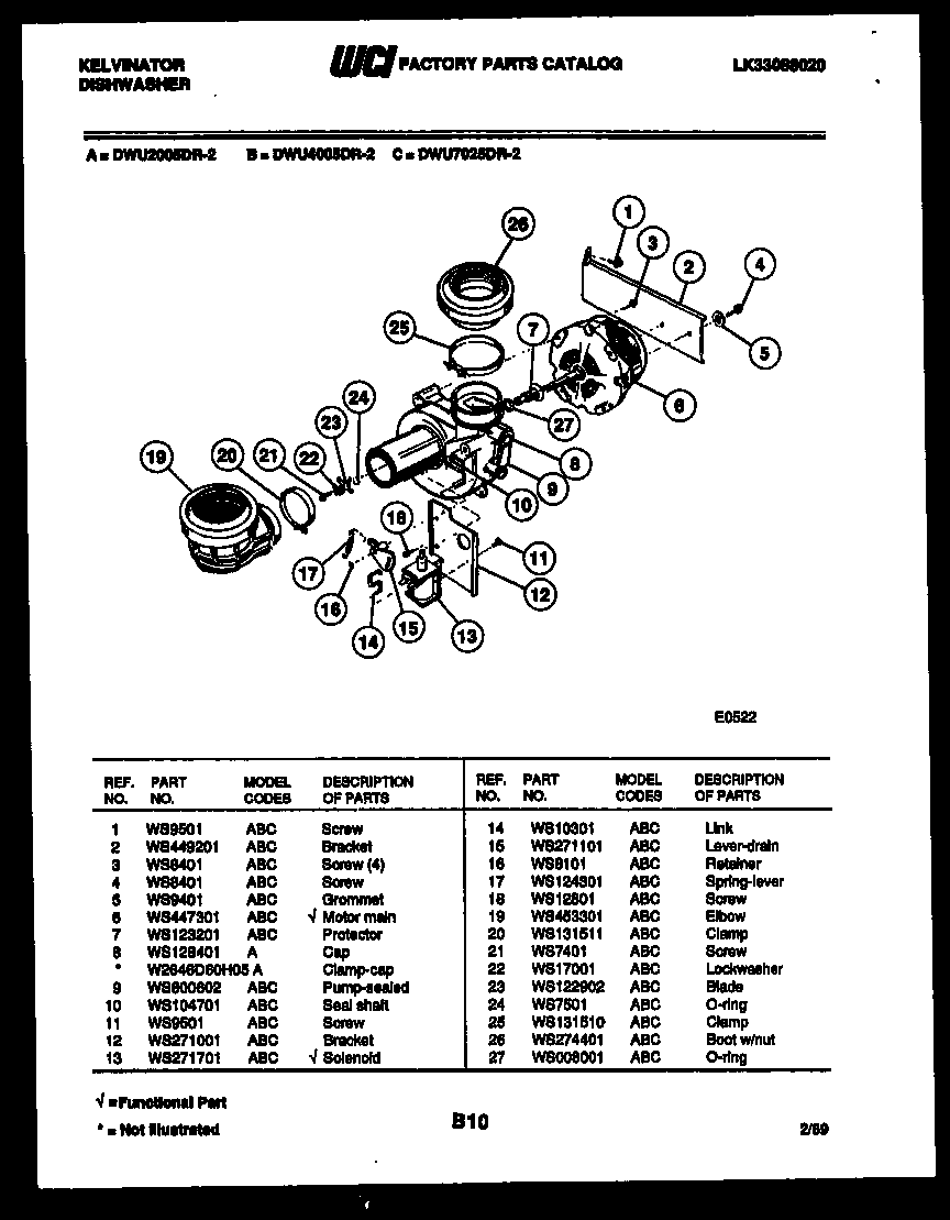 Motor pump parts