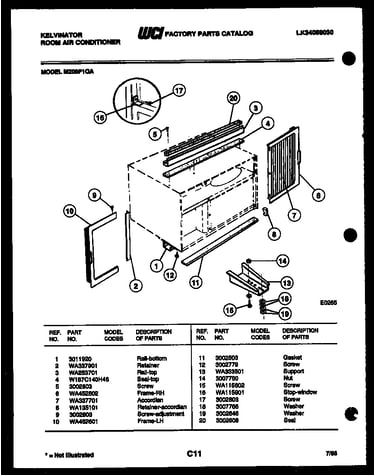 Cabinet and installation parts