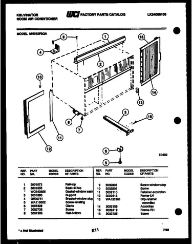 Cabinet and installation parts