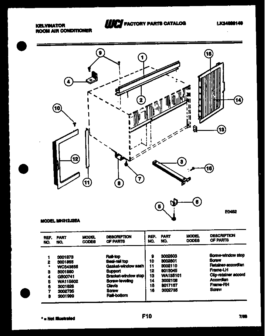Cabinet and installation parts