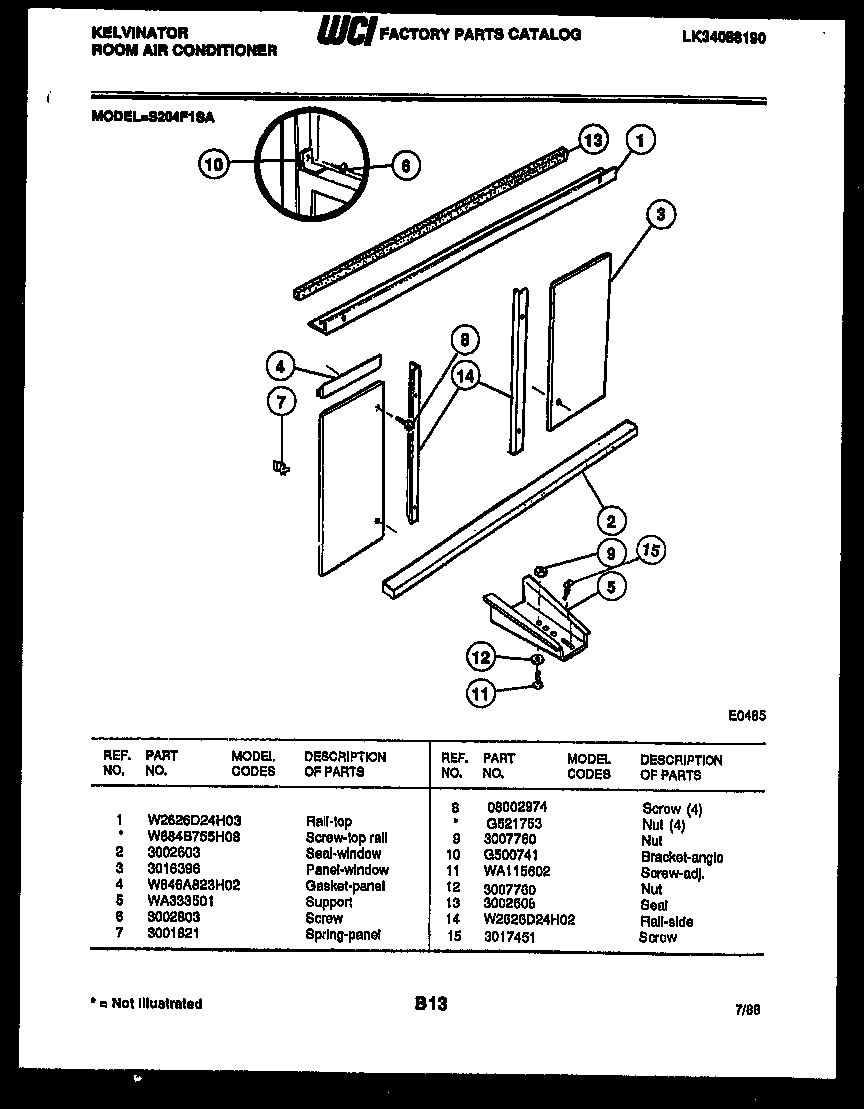 Cabinet and installation parts