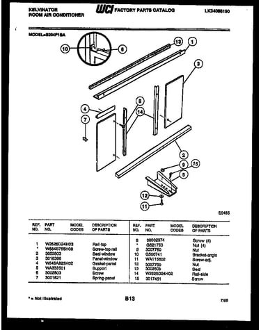 Cabinet and installation parts