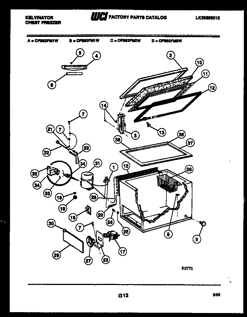 Chest freezer parts