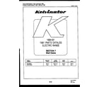 Kelvinator TSK140PN0F cover page diagram