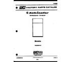Kelvinator TAK140EN0F cover page diagram