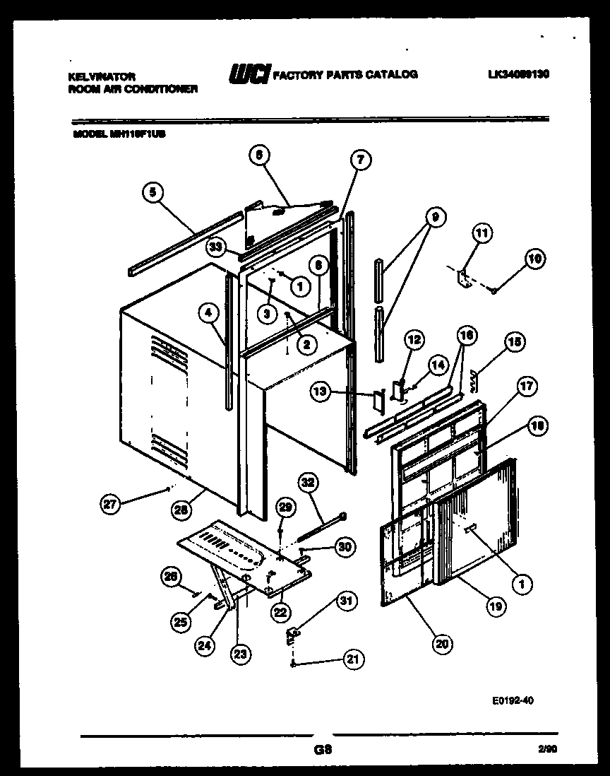 Cabinet and installation parts