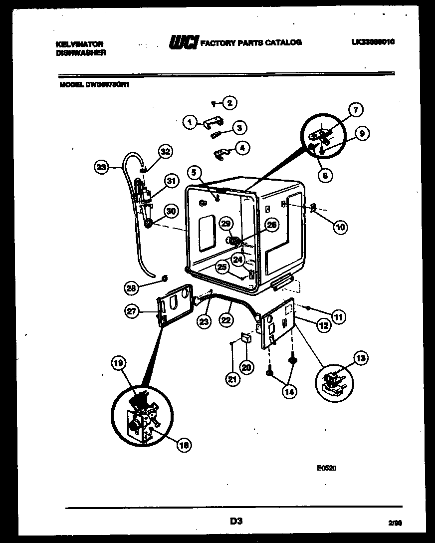 Tub and frame parts