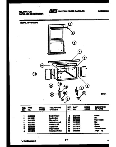 Cabinet and installation parts
