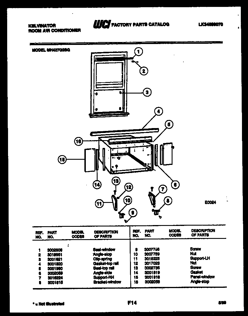 Cabinet and installation parts