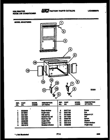 Cabinet and installation parts