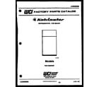 Kelvinator TSK160EN3T cover page diagram
