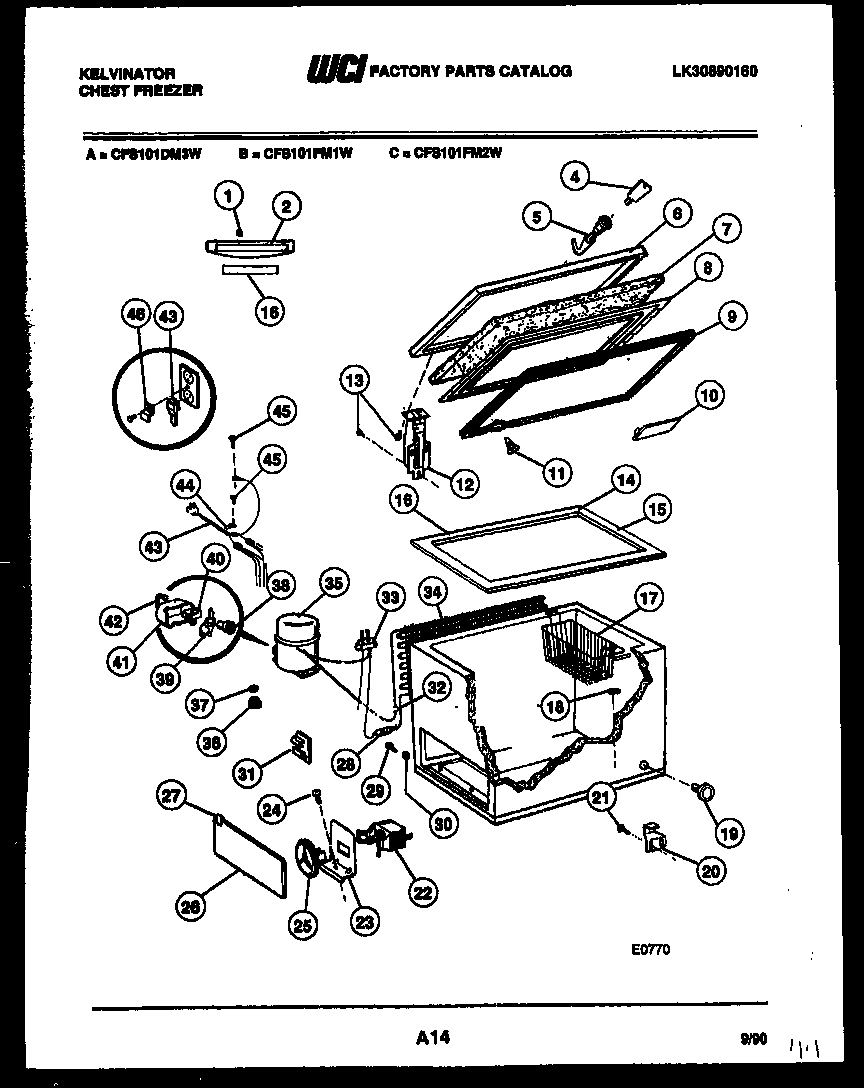Chest freezer parts