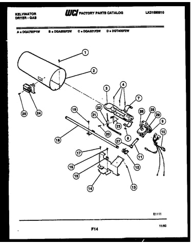 Element and housing parts