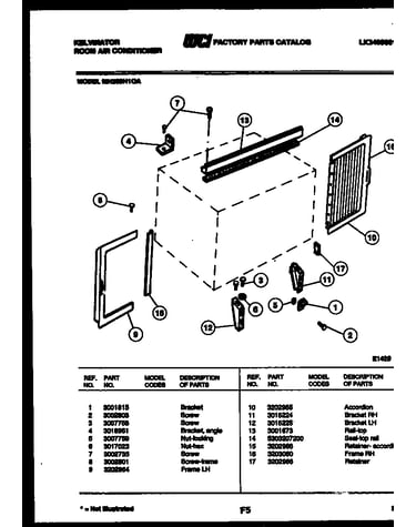 Cabinet and installation parts