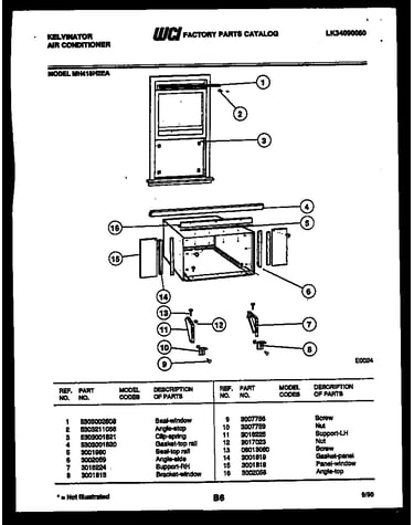 Cabinet and installation parts