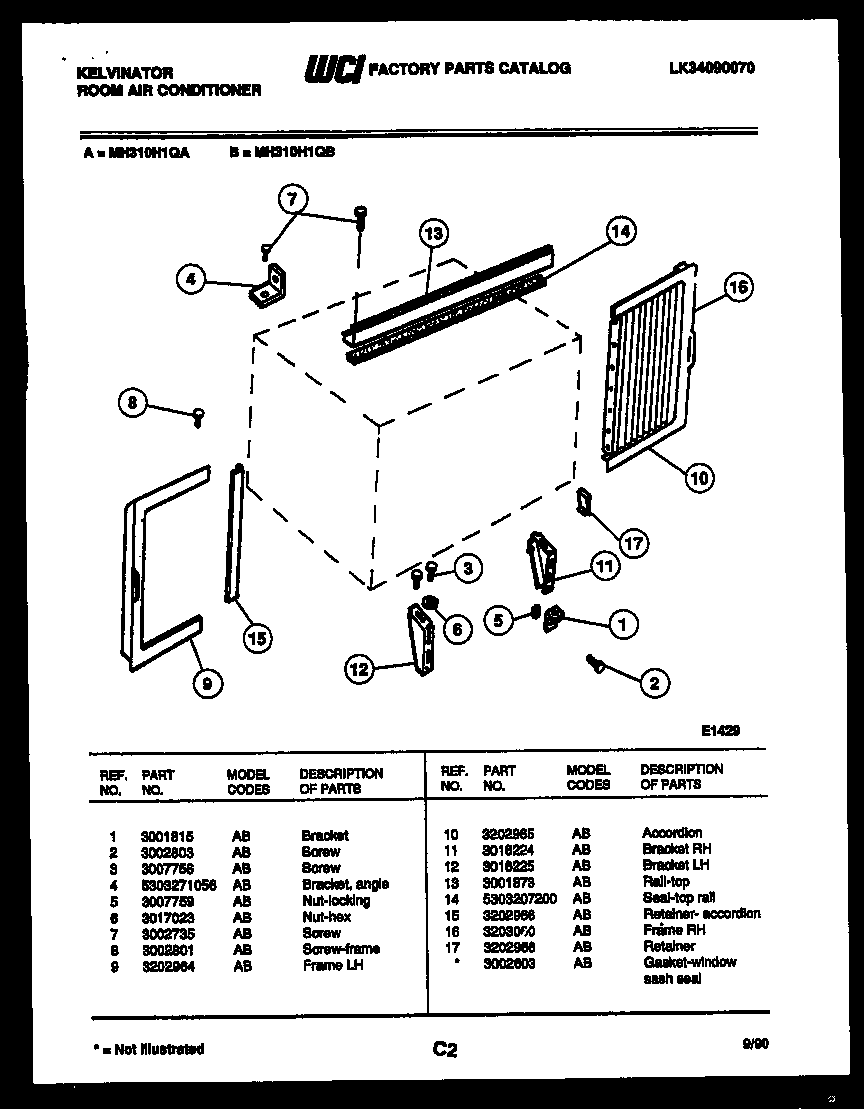Cabinet and installation parts