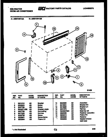 Cabinet and installation parts