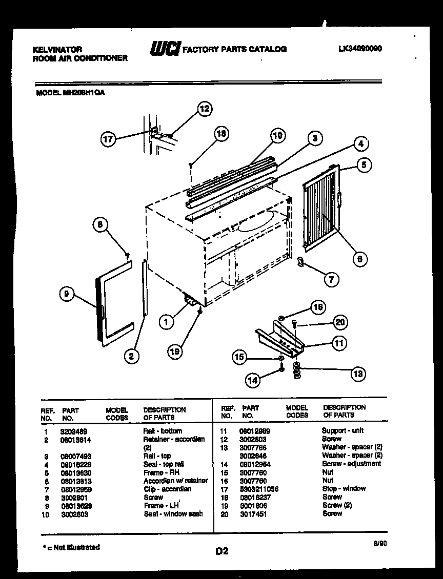 Cabinet and installation parts