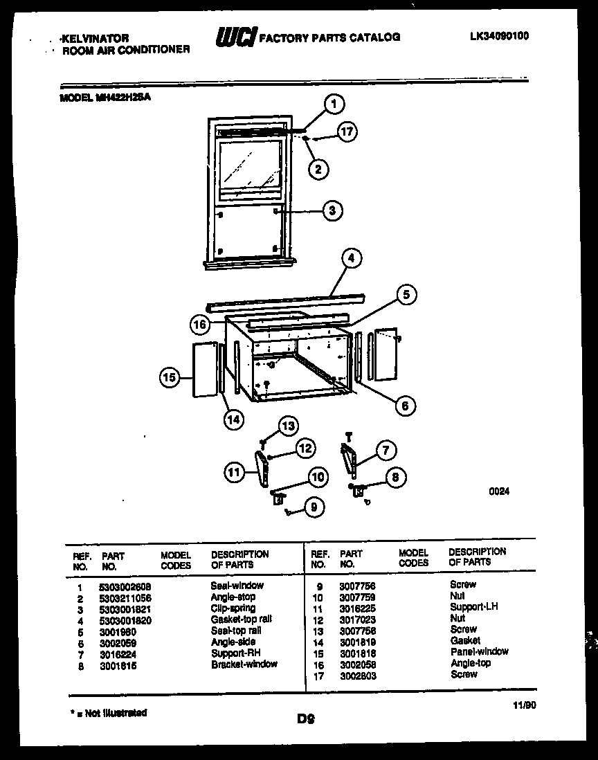 Cabinet and installation parts