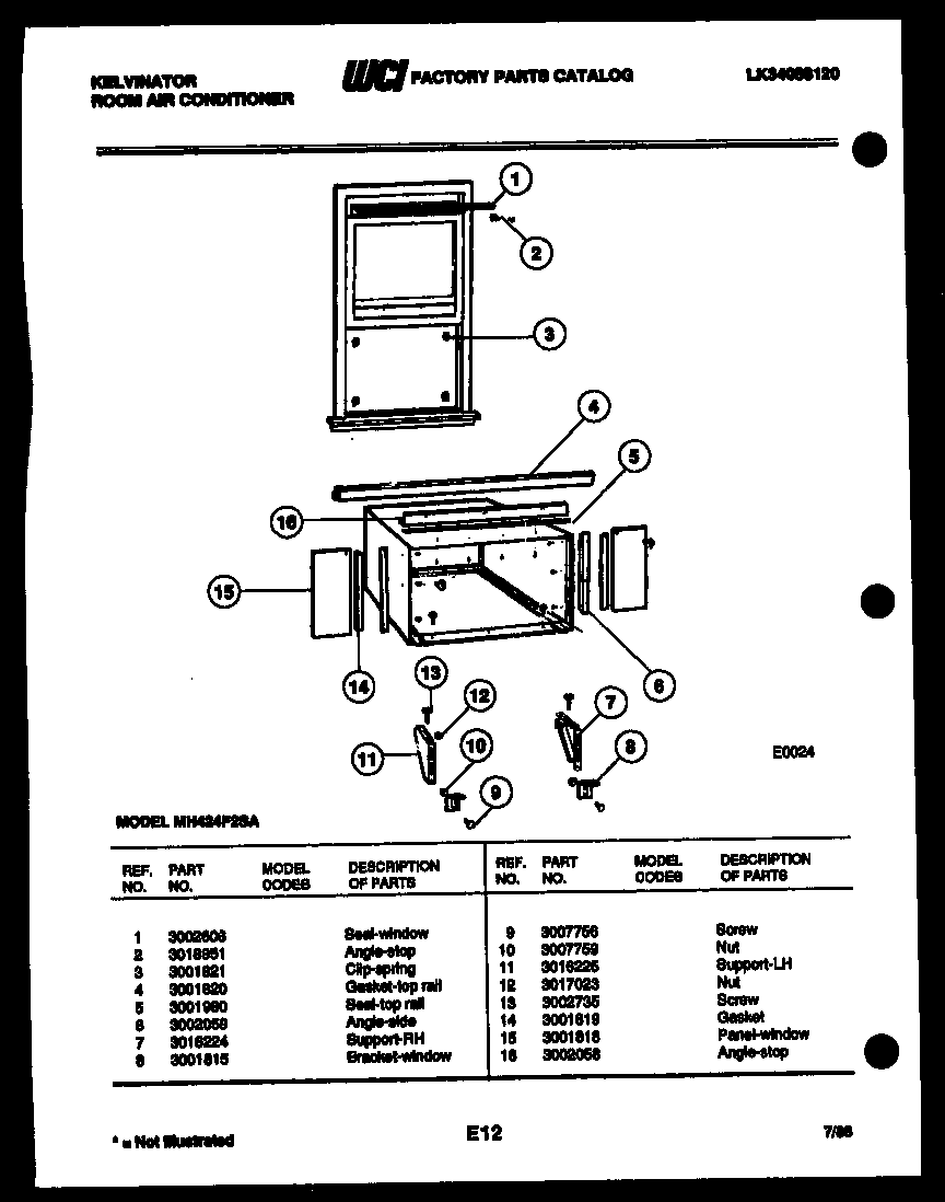 Cabinet and installation parts