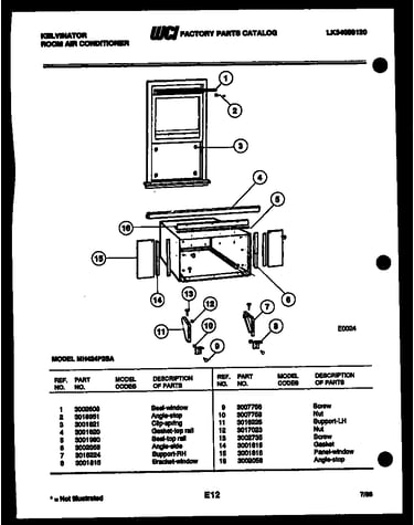 Cabinet and installation parts