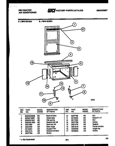 Cabinet and installation parts