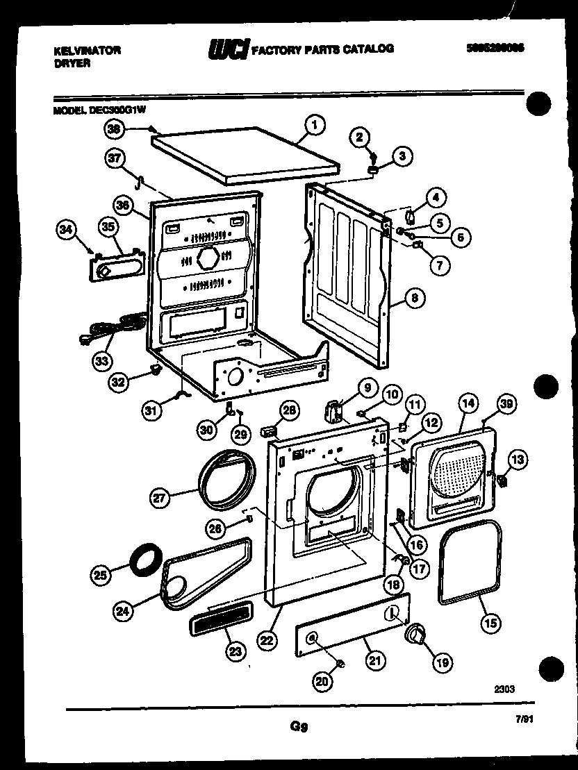 Cabinet and component parts