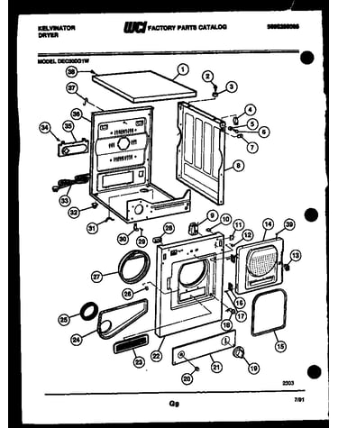 Cabinet and component parts