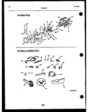 Ice maker and ice maker installation parts