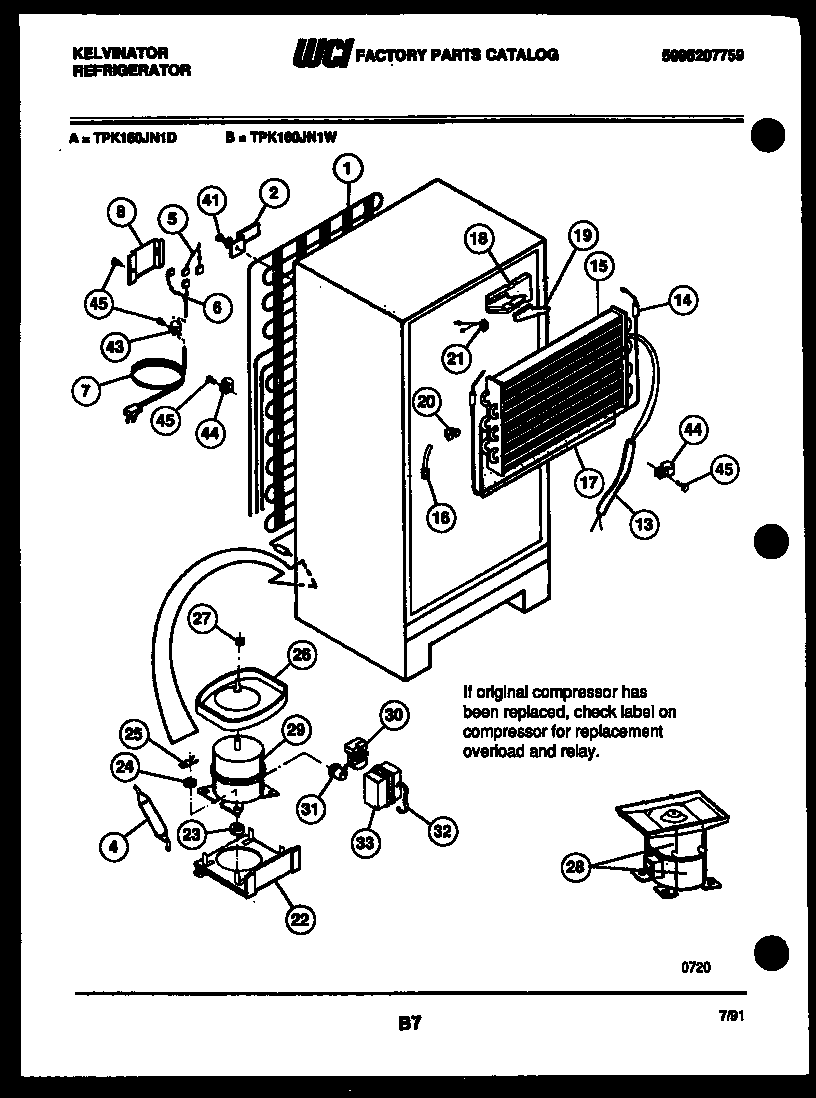 System and automatic defrost parts