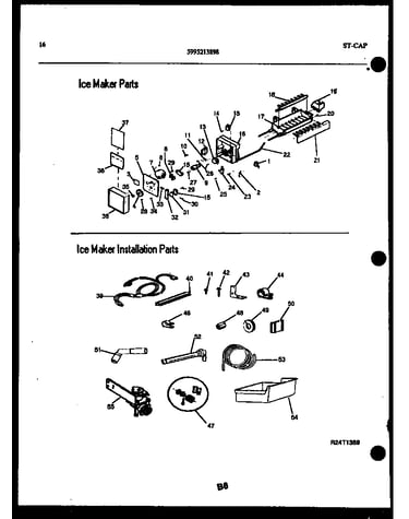 Ice maker and ice maker installation parts