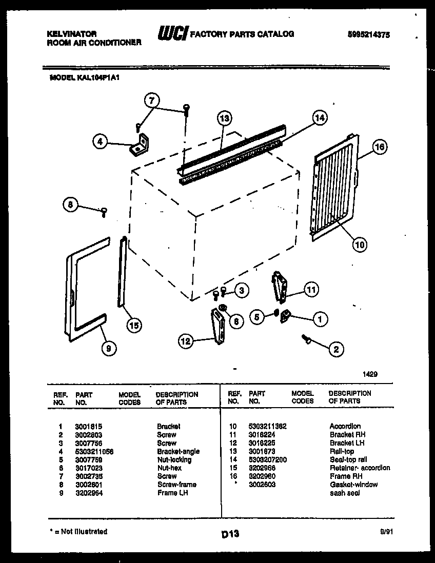 Cabinet and installation parts