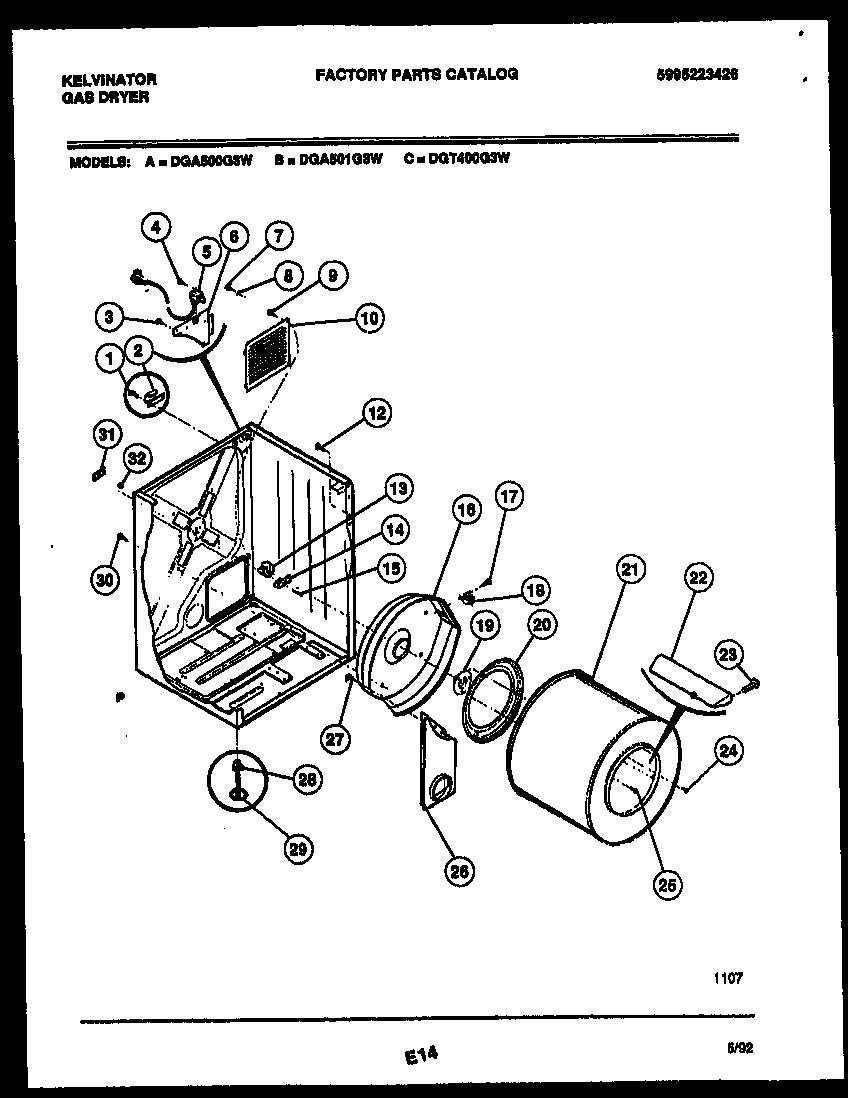 CABINET AND COMPONENT PARTS