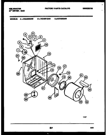 Cabinet and component parts