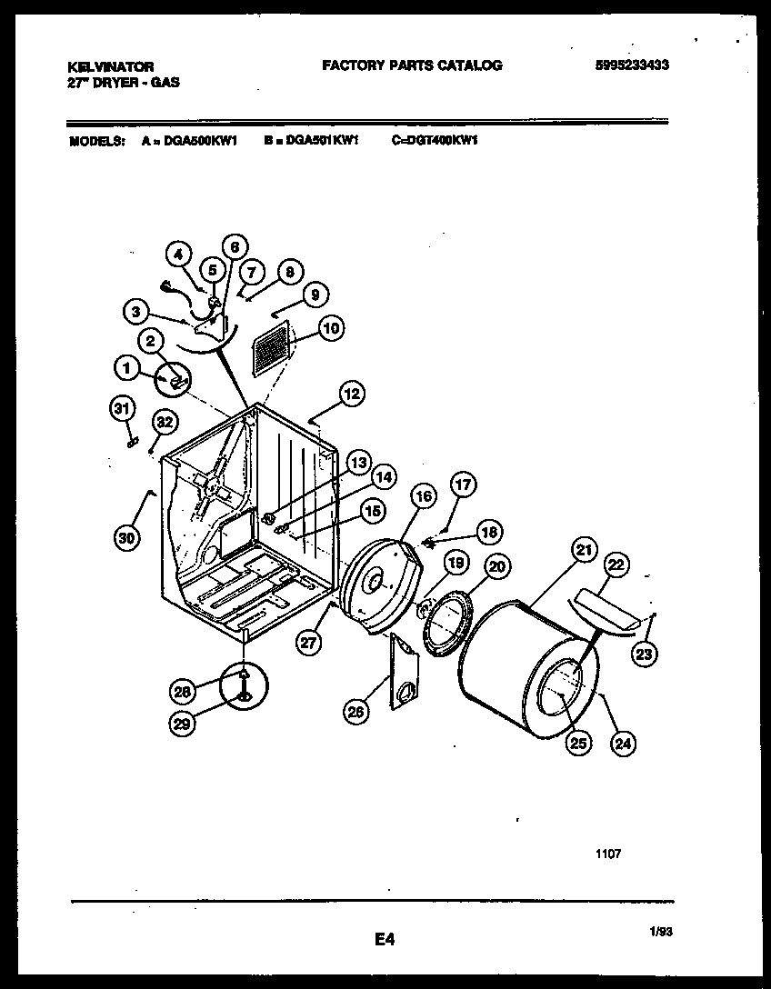 CABINET AND COMPONENT PARTS