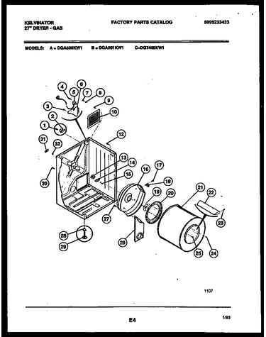 Cabinet and component parts