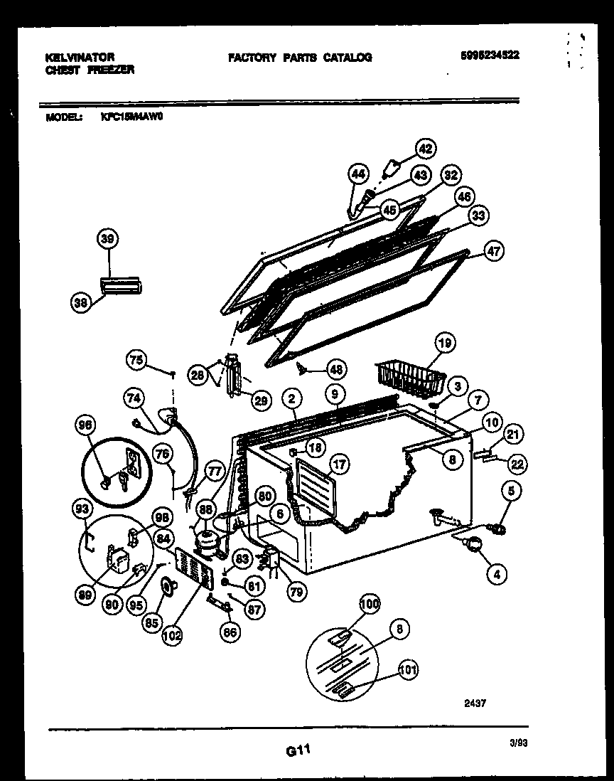 Chest freezer parts
