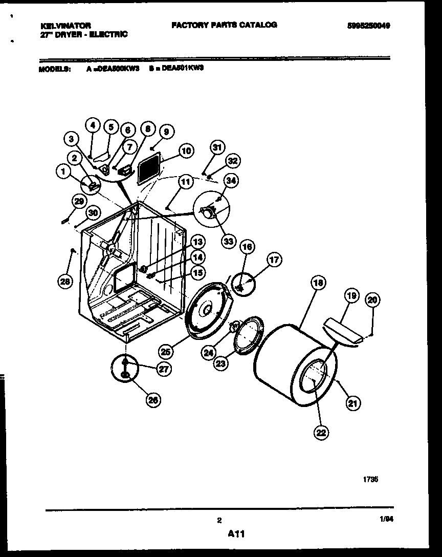 Cabinet and component parts