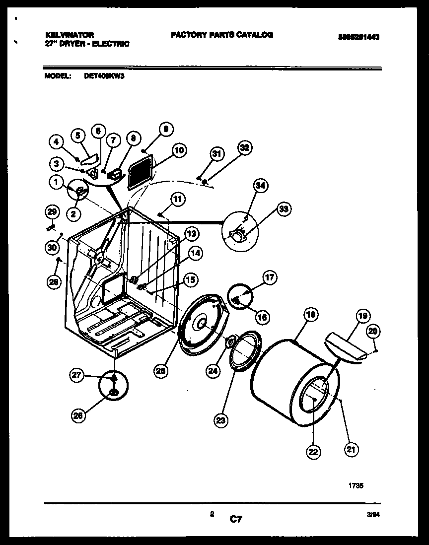Cabinet and component parts