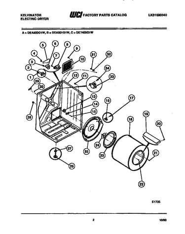Cabinet and component parts