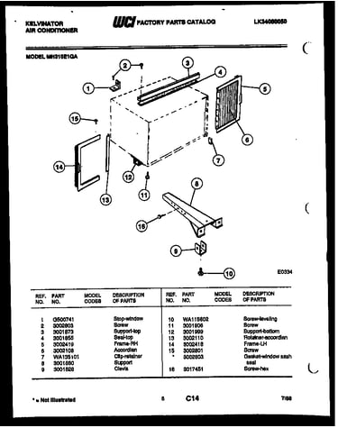 Cabinet and installation parts