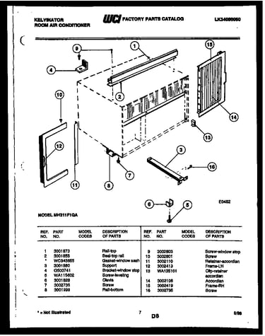 Cabinet and installation parts